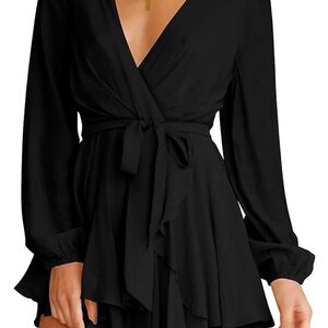 Elegant Black Wrap Dress